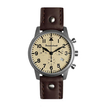 Laden Sie das Bild in den Galerie-Viewer, Aristo Herren Messerschmitt Uhr Chronograph Fliegeruhr ME-4544-BL Leder