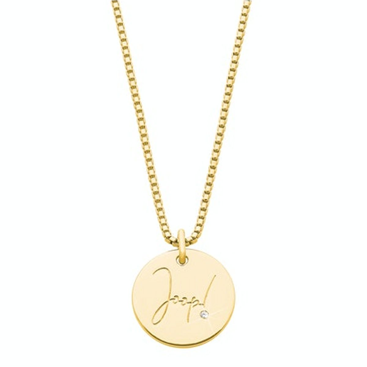 Joop Damen Kette Halskette Silber mit rundem Anhänger Gold 2027692 –  Markenuhren24