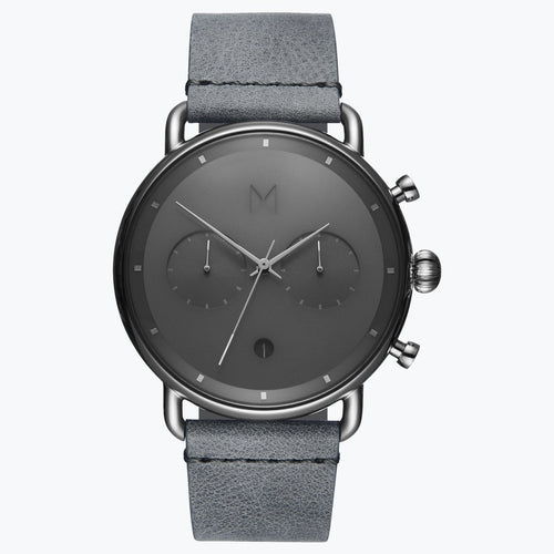 MVMT Blacktop Chrono Herren Uhr Armbanduhr Leder D-BT01-SGR