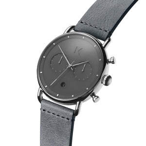 MVMT Blacktop Chrono Herren Uhr Armbanduhr Leder D-BT01-SGR