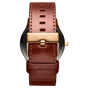 MVMT CLASSIC Rose Gold Natural Herren Uhr Armbanduhr Leder MM01-WBR