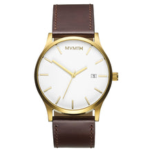 Laden Sie das Bild in den Galerie-Viewer, MVMT CLASSIC White Gold Herren Uhr Armbanduhr Leder MM01-WGL