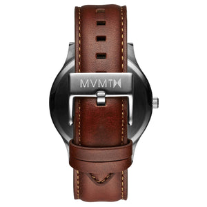 MVMT 40 SERIES Silver Natural Tan Herren Uhr Armbanduhr Leder MT01-SNA