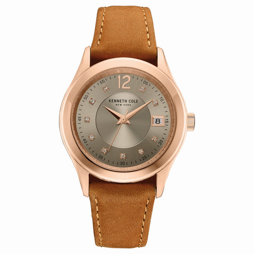 Kenneth Cole New York Damen-Armbanduhr Analog Quarz Leder 10030801