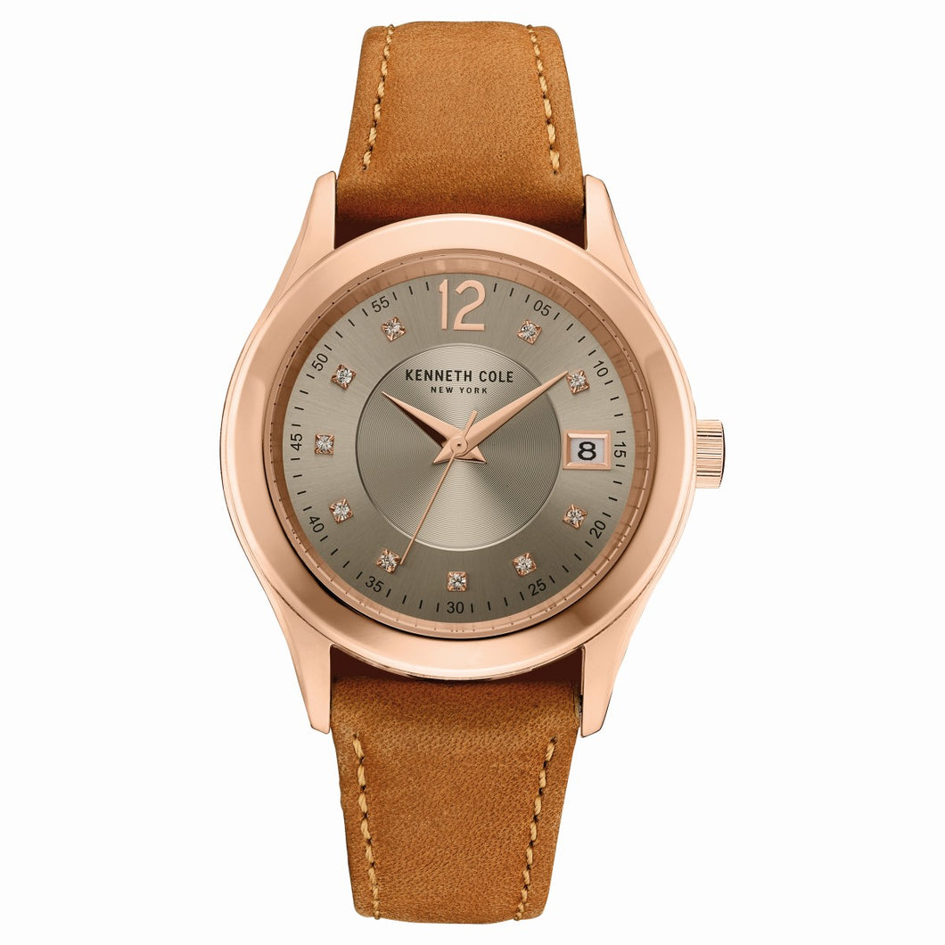 Kenneth Cole New York Damen-Armbanduhr Analog Quarz Leder 10030801