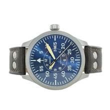 Laden Sie das Bild in den Galerie-Viewer, Aristo Herren Uhr Armbanduhr Automatic Blaue 47 Beobachter 3H158 Leder