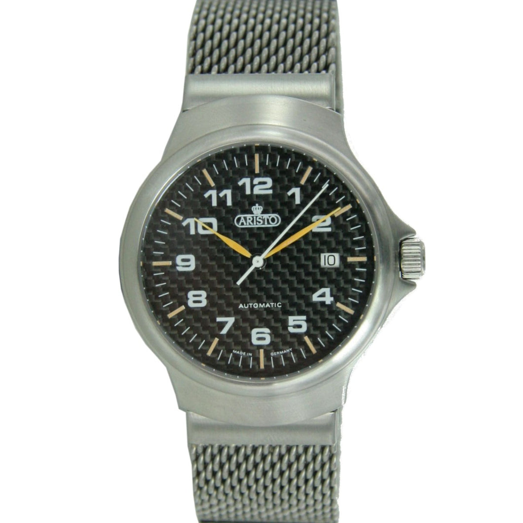 Aristo Herren Uhr Carbonuhr Automatik Edelstahl 7H95