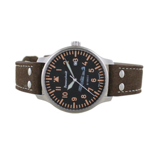 Aristo Herren Messerschmitt Uhr Fliegeruhr BF109E-3 Leder