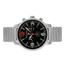Laden Sie das Bild in den Galerie-Viewer, Aristo Herren Messerschmitt Uhr Flieger Chronograph ME-3H205R12-M Edelstahl