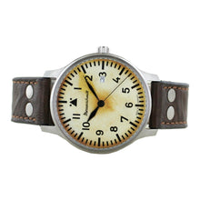 Laden Sie das Bild in den Galerie-Viewer, Aristo Herren Messerschmitt Uhr Fliegeruhr ME-42Vintage-1 Vintage Leder