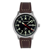 Laden Sie das Bild in den Galerie-Viewer, Aristo Herren Messerschmitt Uhr Fliegeruhr ME-6332-DD2 Leder