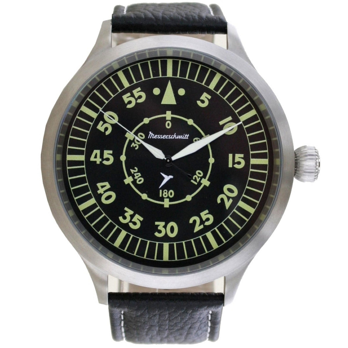 Messerschmitt ME-Boxer 14 Herrenuhr Lederband Schwarz – Made in Germany Messerschmitt ME-Boxer 14 Herrenuhr Lederband Schwarz – Made in Germany