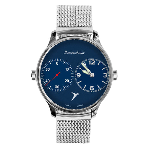 Aristo Herren Messerschmitt Uhr Fliegeruhr Two-Timer ME-Dual-BM Edelstahl