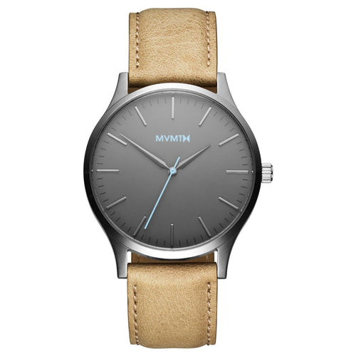 MVMT 40 SERIES Gunmetal Sandstone Herren Uhr Armbanduhr Leder MT01-GML