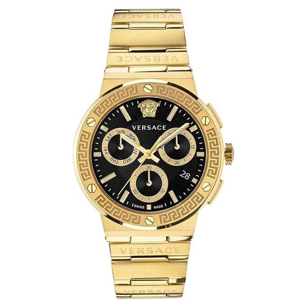 Versace Herren Uhr Armbanduhr Chronograph GRECA LOGO VEZ900421 Edelstahl
