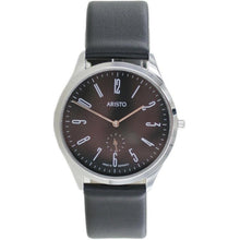 Laden Sie das Bild in den Galerie-Viewer, Aristo Bauhaus 1069 Herren Uhr Edelstahl 4H193 Leder