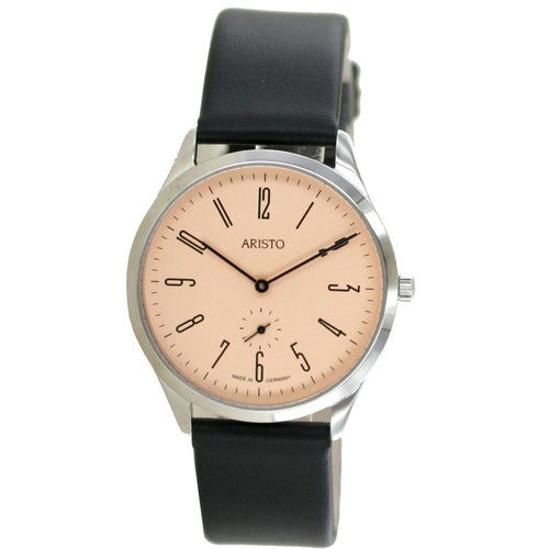Aristo Bauhaus 1069 Herren Uhr Edelstahl 4H211 Leder