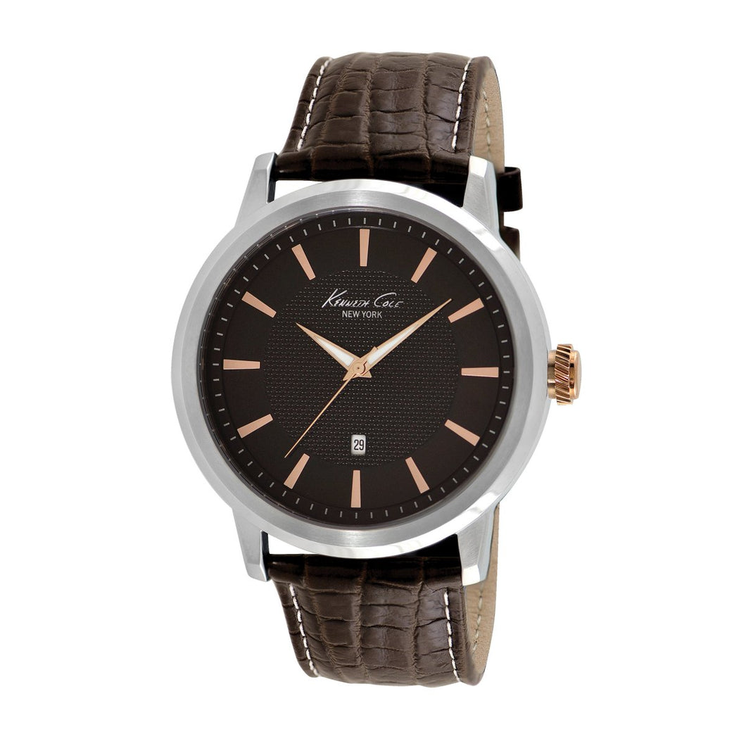 Kenneth Cole New York Herren-Armbanduhr Analog Quarz Leder KC1953